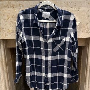 Rails Navy and White Checkered Shirt